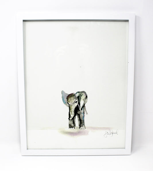 Baby Elephant Art Print 11x14in, Nursery Decor, Wall Art, Baby Animals, Safari Animals