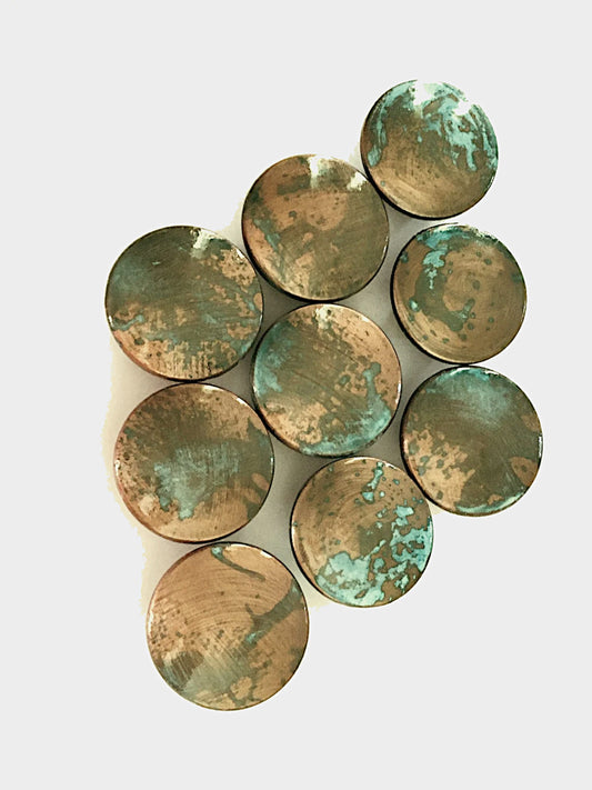 Beautiful Decorative Knobs, Faux Copper Furniture Knobs Like Real Aged Copper, Blue-Green Patina, Kitchen Cabinet Knobs & Pulls 6 Knob Sizes