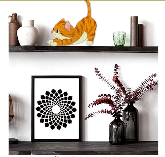 Adorable Orange Kitten Light Switch Wall Decal – Removable Vinyl Cat Sticker for Nursery, Kids Room or Playroom Decor, Easy Peel-n-Stick