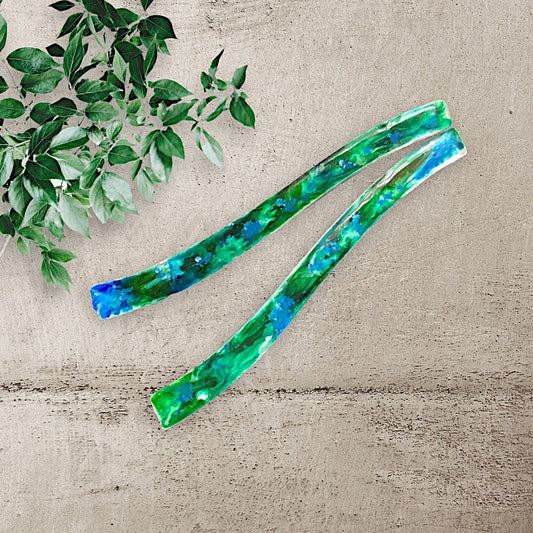 Blue Green Colorful Resin Pulls, Kitchen Cabinet Pulls, Nautical Beach House Decor, Lake House Cabin Decor, Hand Crafted Cabinet Handles