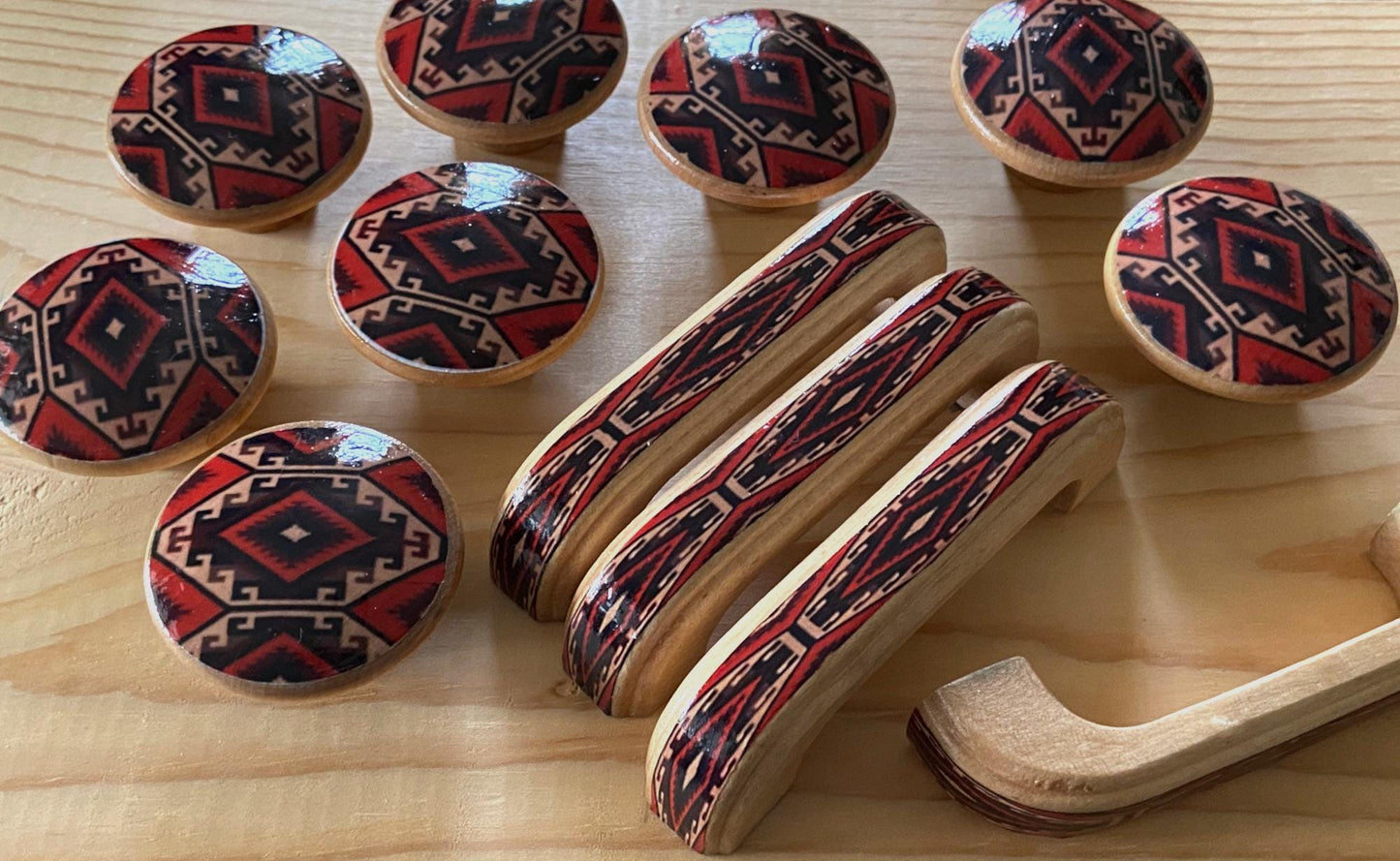 Southwest Charm: Handcrafted Cabinet Knobs, Boho Country Kitchen Decor, Drawer Knobs, Cabinet Knobs, Southwestern Aztec Dresser Knobs