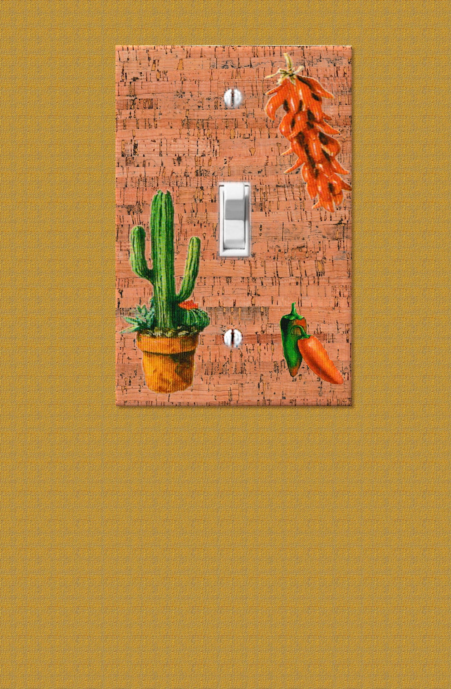 Southwest Wall Decor Switchplate Cover, Wall Plate Outlet Cover, Southwestern Desert Cactus, Wall Decor Electrical Switch Plate Reduced Shpg