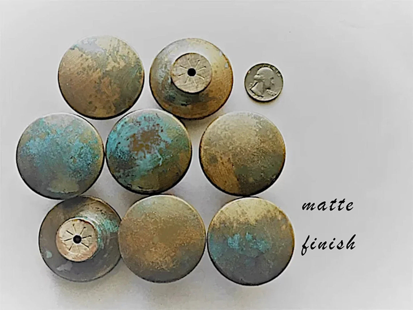 Beautiful Decorative Knobs, Faux Copper Furniture Knobs Like Real Aged Copper, Blue-Green Patina, Kitchen Cabinet Knobs & Pulls 6 Knob Sizes