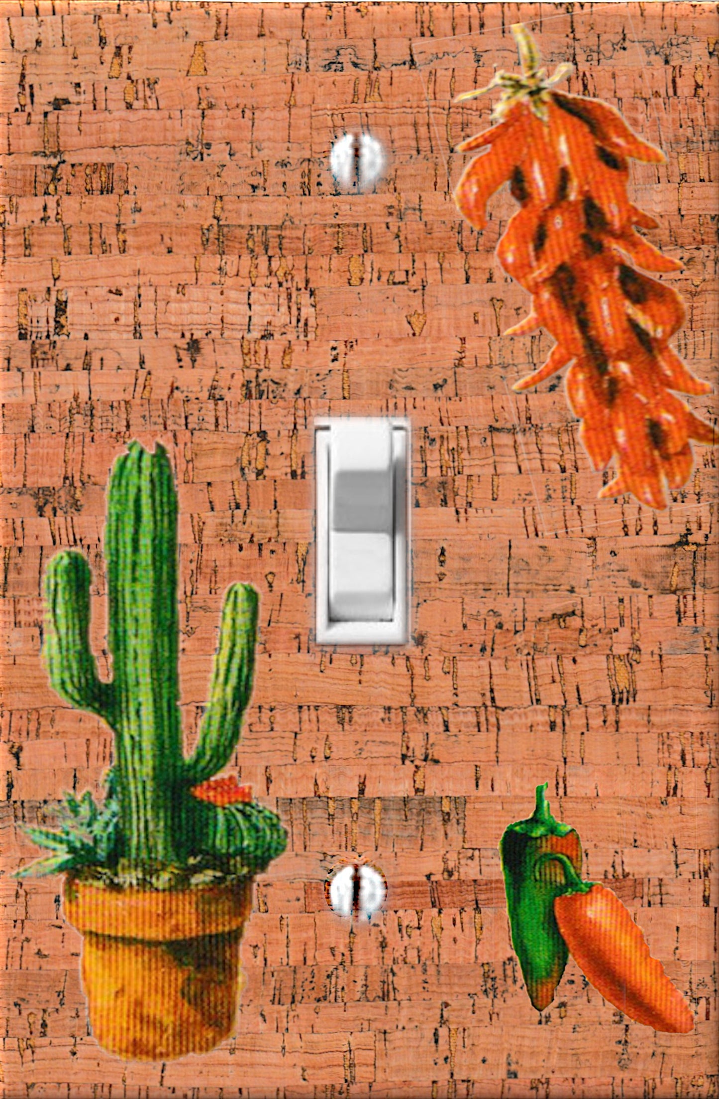 Southwest Wall Decor Switchplate Cover, Wall Plate Outlet Cover, Southwestern Desert Cactus, Wall Decor Electrical Switch Plate Reduced Shpg