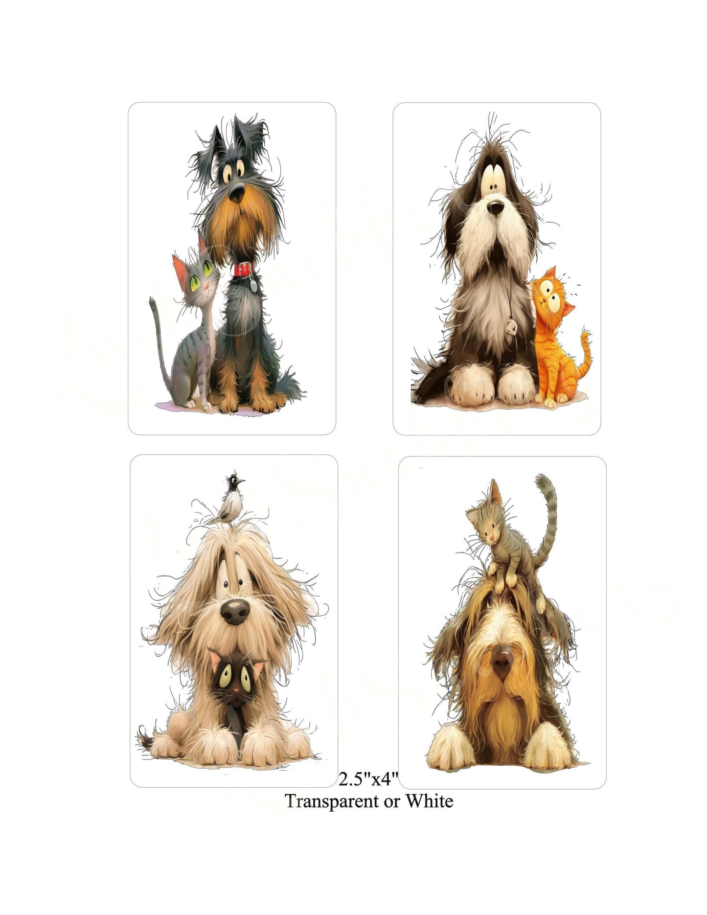 Quirky Best Friends Decals – 4 Funny Pet Decals for Light Switches, Laptops, Tumblers, Notebooks – Easy Peel-and-Stick Vinyl Sticker Set