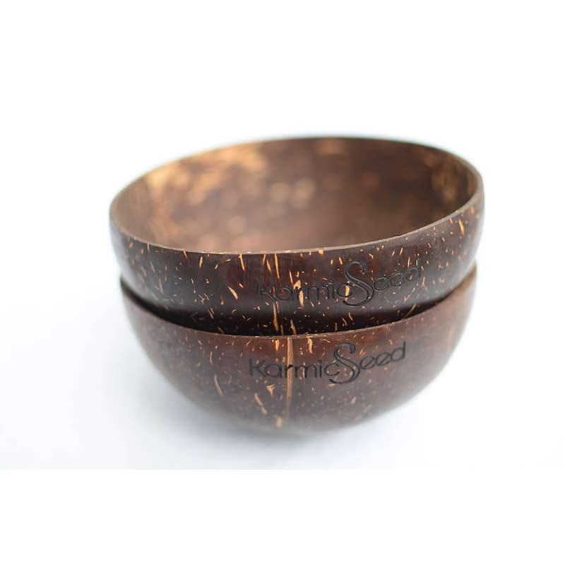 Handmade Coconut Bowls (Set of 4), Karmic Bowls, Natural Coconut Shell Bowls, Reclaimed Organic