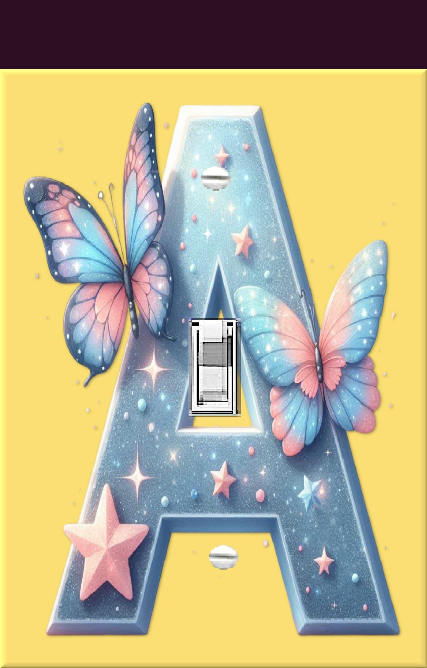 Kids' Room Butterfly Light Toggle Switch Cover - Customized Name Letters, Starry Sky Design and Butterflies, New Baby Gift, Novelty Gift
