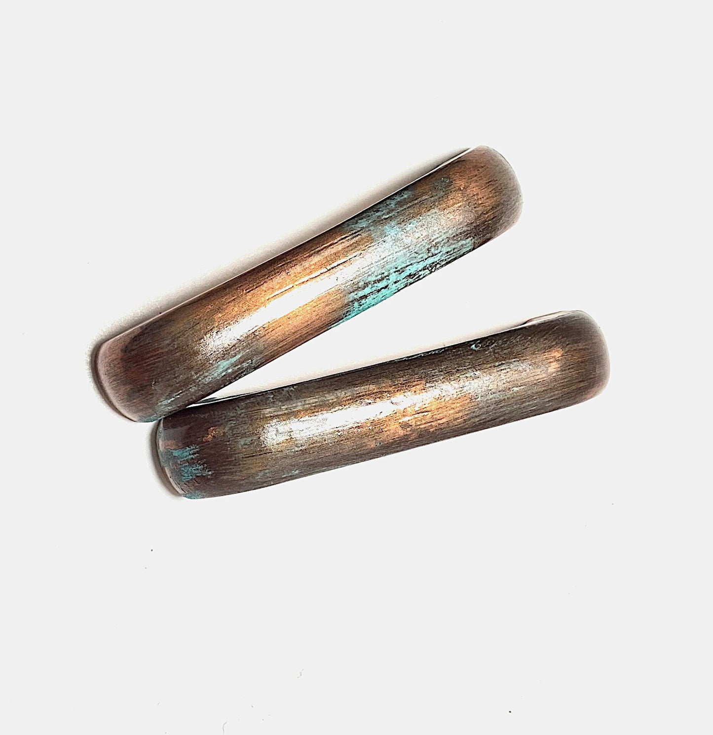 Wood Cabinet Pulls-Copper w/Green Patina | Bathroom & Kitchen Hardware |  Cabinet Knobs | Kitchen Cabinet Hardware | FAUX Copper