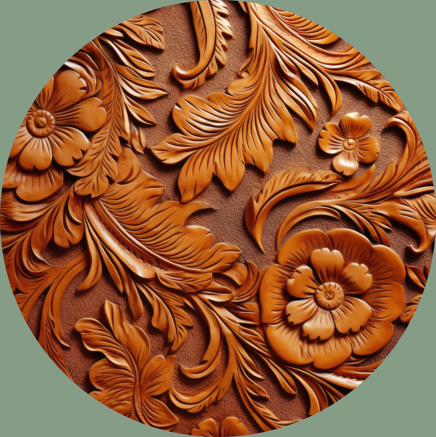 Rustic Coasters Set, 3D Print Tooled Leather | Rustic Floral Handmade Drink Coasters | Western Home Decor | Gift for Coffee or Bar Lovers