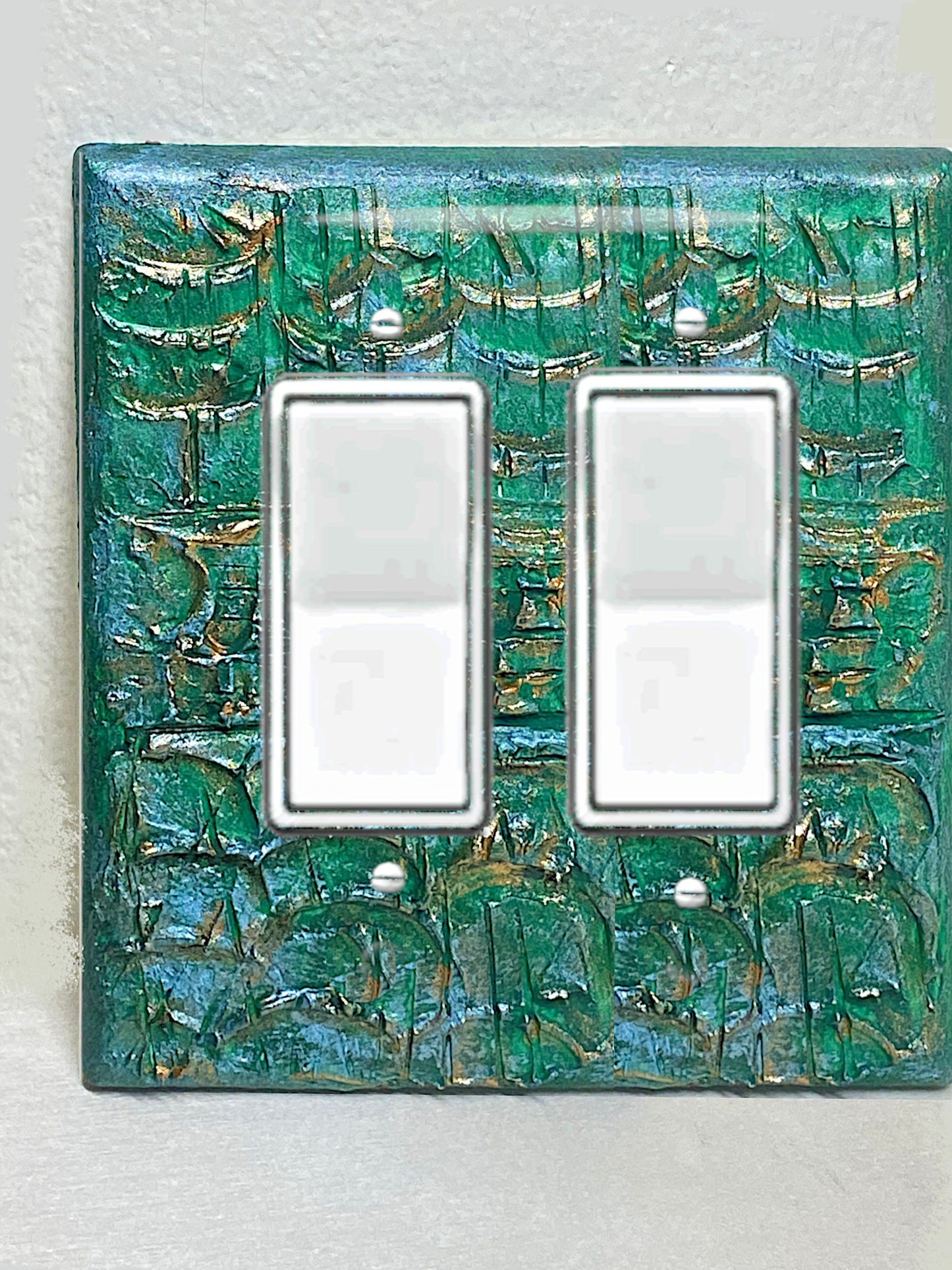 Ocean Colors 3D Switch Cover, Emerald Green Ocean Waves, Embossed Outlet Cover, Beach House & Lake House Decor, Nautical Green, Wall Plate