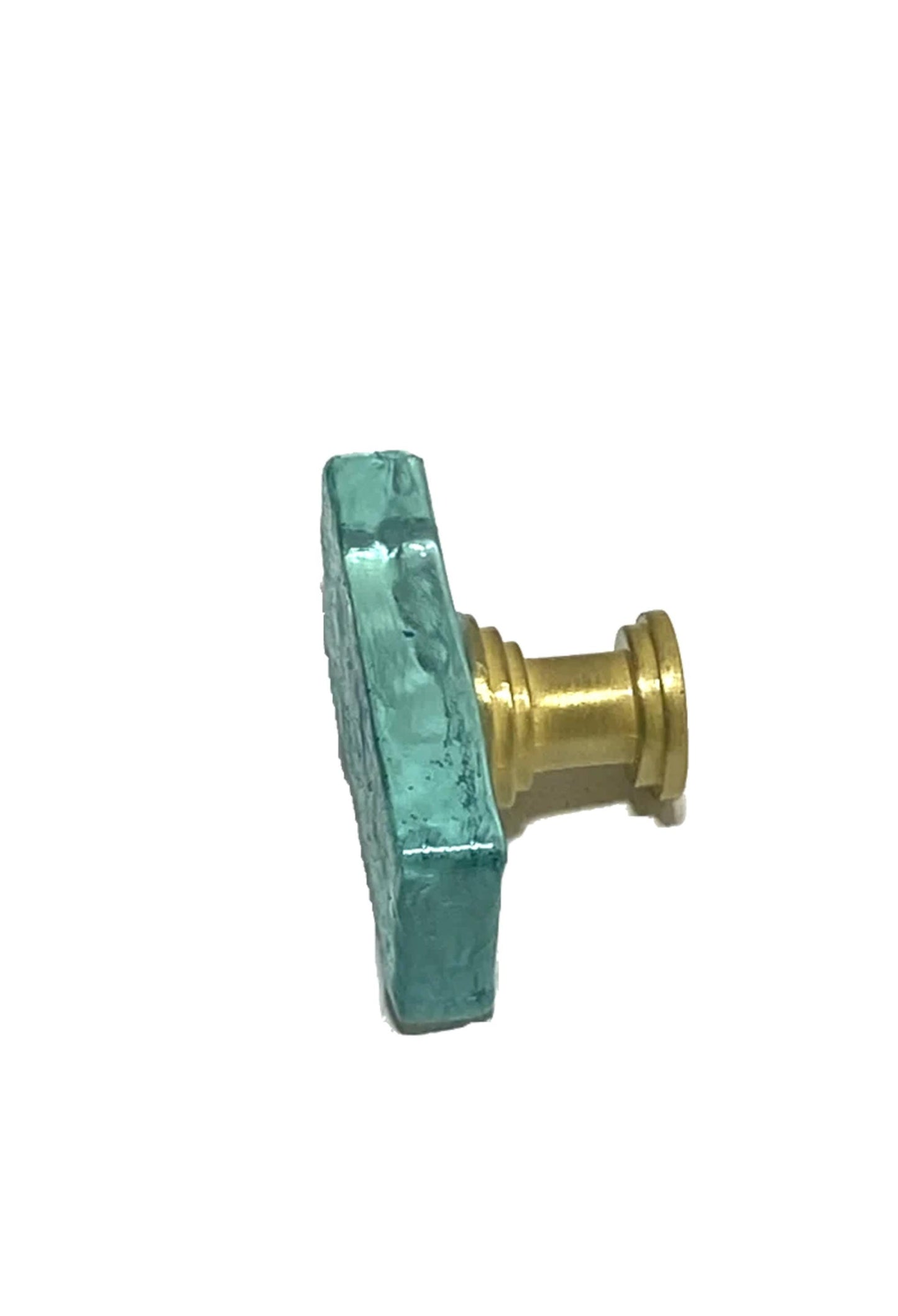 Oceanic Opulence: Sea Blue Glass Knobs with Metal Stems - Sparkling Drawer, Bathroom Cabinet & Dresser Accents, Choose From 5 Stem Colors