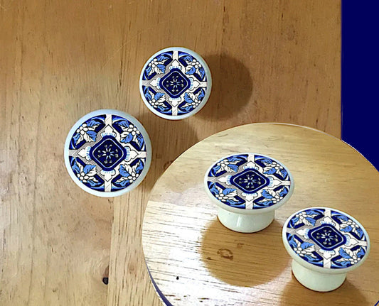 Blue Moroccan Knobs, Decorative Kitchen Cabinet Knobs & Pulls, Drawer Knobs, Dresser Knobs, Bathroom Cabinet Doors and Drawers, 6 Knob Sizes