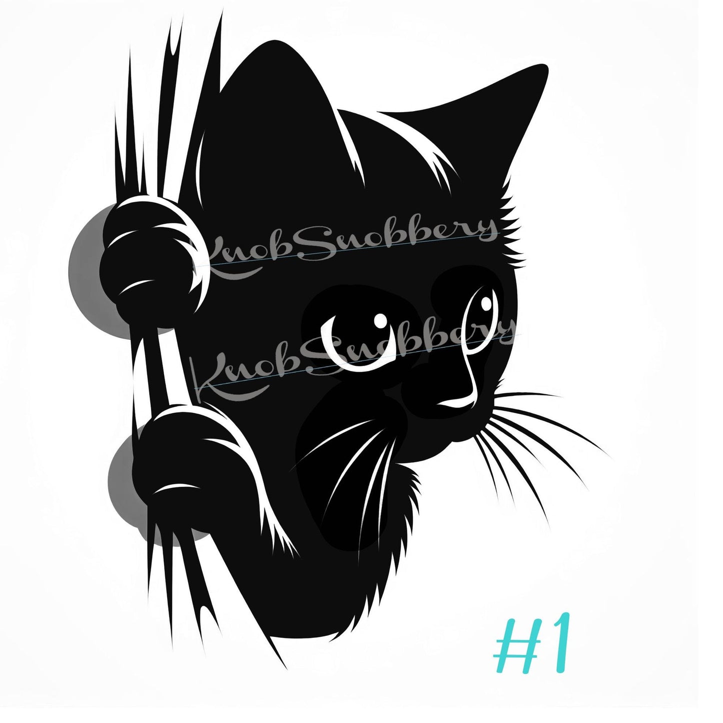 Peek-a-Boo Kitty Cat Light Switch Sticker Decal, Easy Peel-n-Stick Decorative Switch Plate Decal, Cute Vinyl Decal Removable & Damage Free