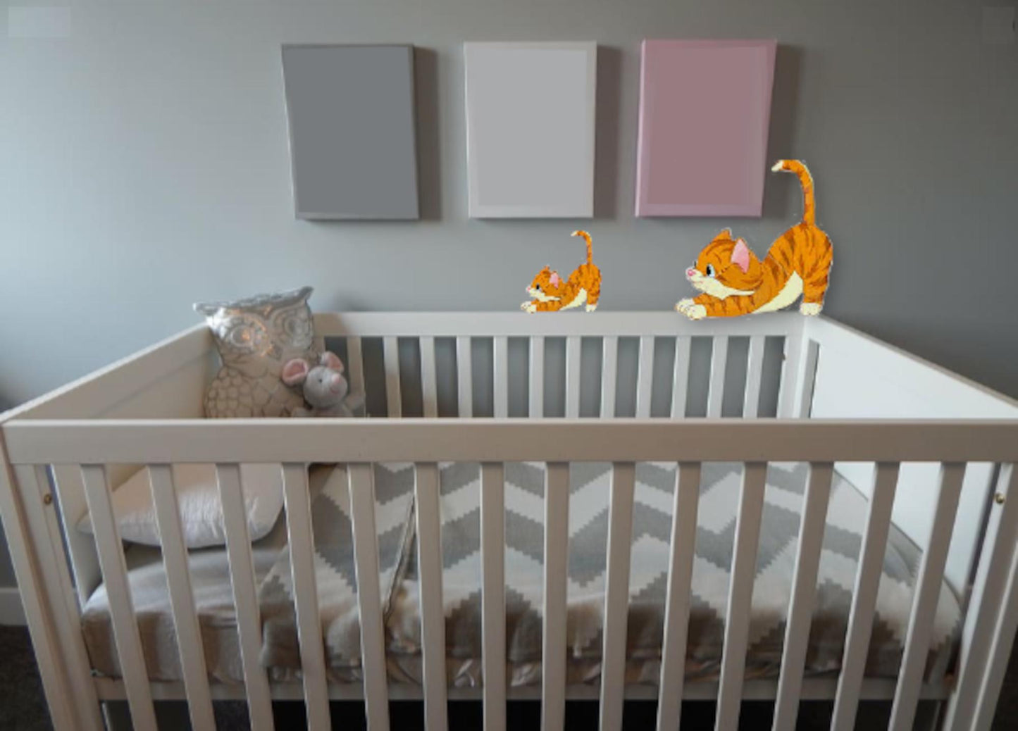 Adorable Orange Kitten Light Switch Wall Decal – Removable Vinyl Cat Sticker for Nursery, Kids Room or Playroom Decor, Easy Peel-n-Stick