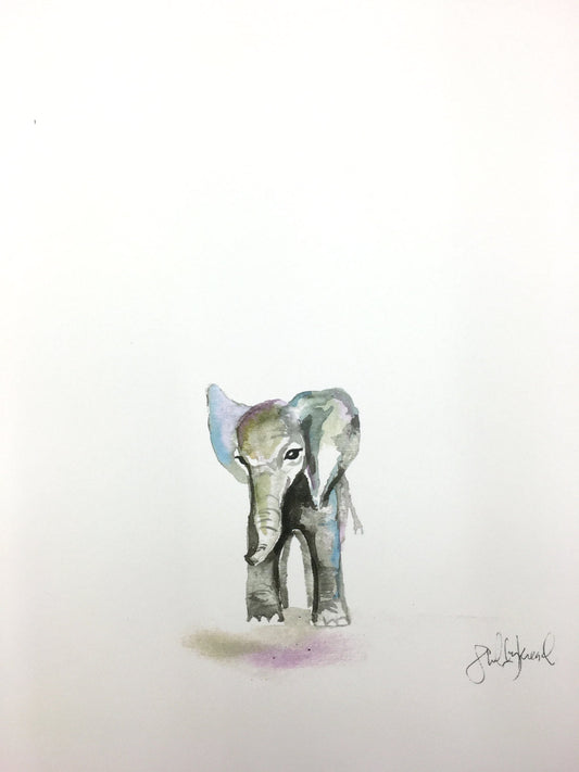 Baby Elephant Art Print 11x14in, Nursery Decor, Wall Art, Baby Animals, Safari Animals