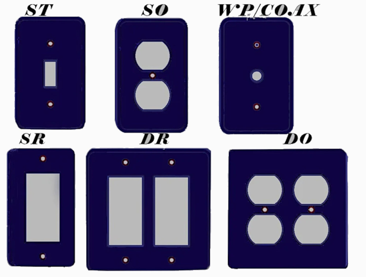 Nautical Navy Blue Light Switch Covers | Hand-Decorated Beach Decor Switchplates & Outlet Covers | Personalized Nautical Home Decor Gift