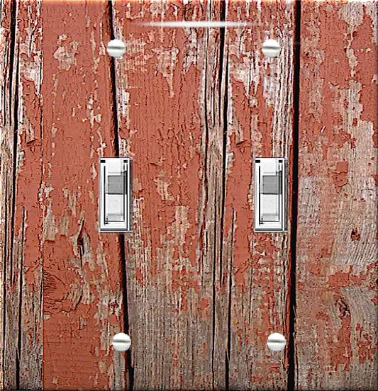 Light Switch Plate Red Weathered Barn Wood Art, Rustic Farmhouse Outlet Cover, Switchplate Cover, Outlet Wall Plate, Natural Rustic Decor