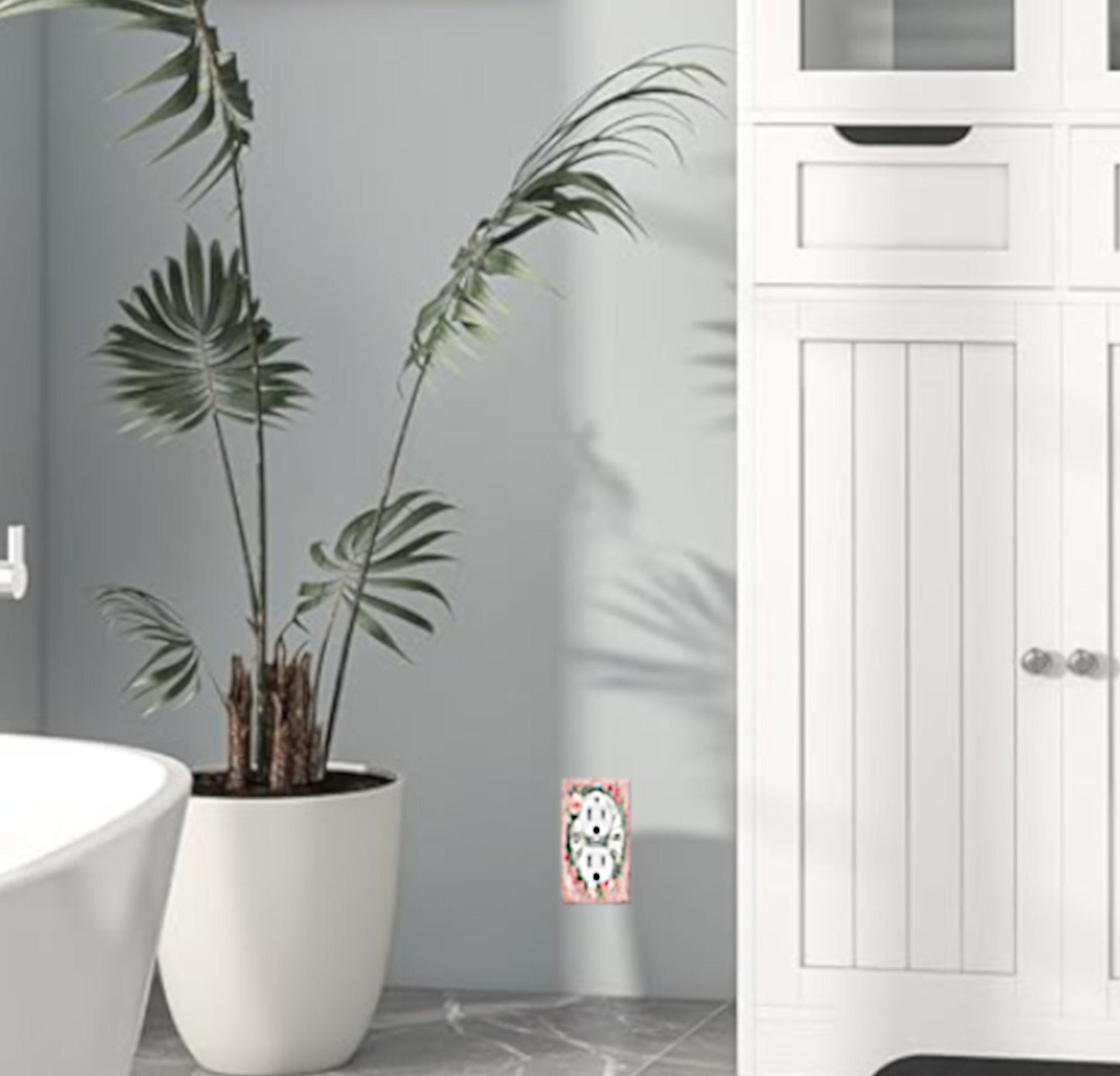 Shabby Chic Light Switch Cover Switchplate, Antique Clock Outlet Cover, Wall Plate with Pink Roses, Switch Plate Toggle Duplex Decora Plate