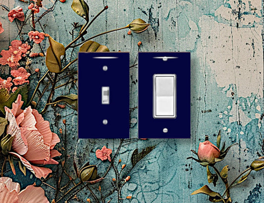 Nautical Navy Blue Light Switch Covers | Hand-Decorated Beach Decor Switchplates & Outlet Covers | Personalized Nautical Home Decor Gift