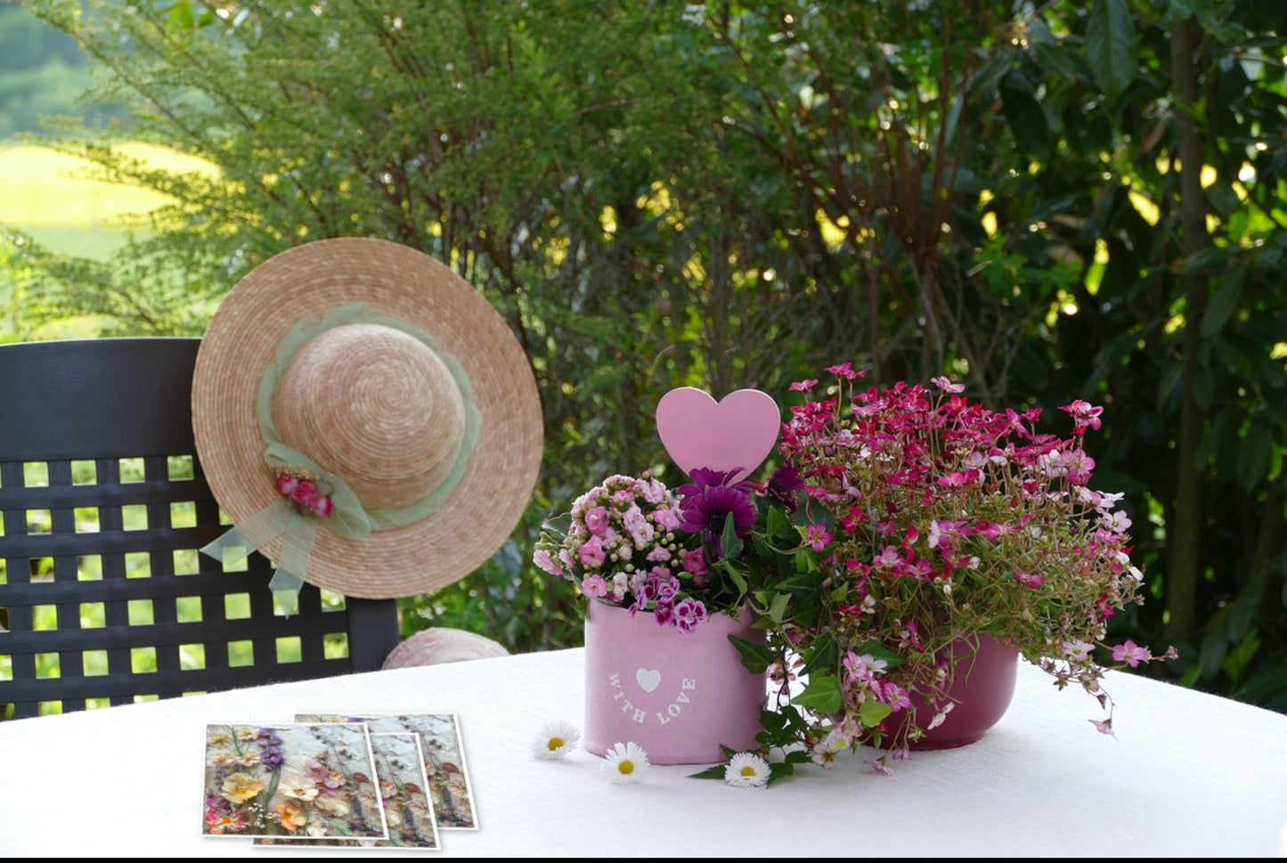 3D Flowers Print Coasters Set of 4 or 6 | Square Ceramic 4" Cork Back Drink Mats | Kitchen/Dining Table Decor, Floral Coasters Botanical