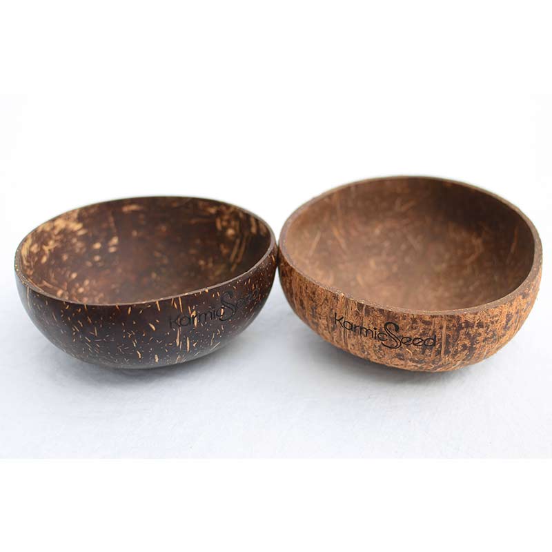 Handmade Coconut Bowls (Set of 4), Karmic Bowls, Natural Coconut Shell Bowls, Reclaimed Organic