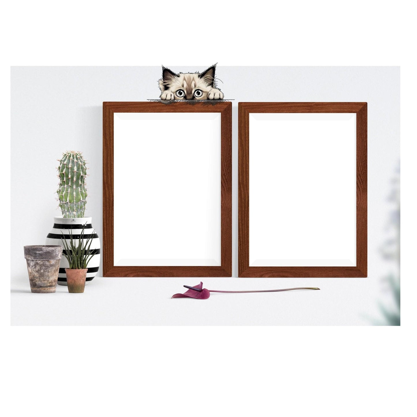 Cute Peeking Dog & Cat Stickers – Funny Pet Decals for Laptops, Tumblers, Notebooks, Car Windows – Easy Peel-and-Stick Vinyl Sticker Set