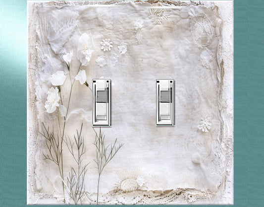 White Grunge Light Switch Plate, Decorative Outlet Cover, Watercolor Print, Light Switches & Covers, Home Accents Decor, Wall Plates Covers