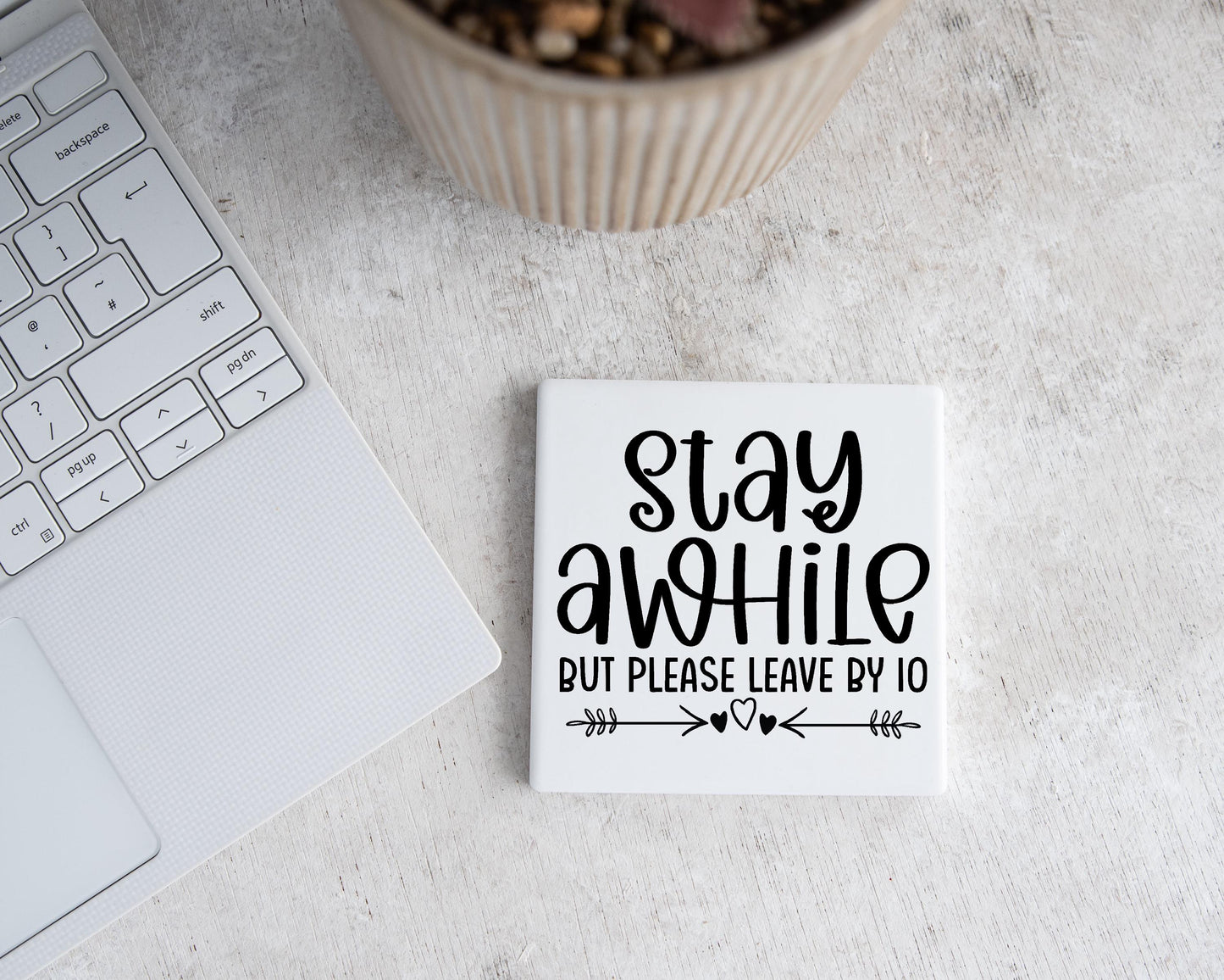 Sarcastic Welcome Coasters Set of 4 or 6 | Square Ceramic 4" Cork Back Drink Coasters| Kitchen/Dining Table Decor, Funny Coasters-Drink Mats