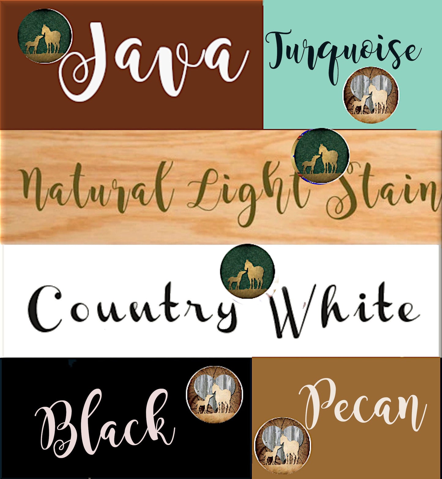 Farmhouse Charm 'I Love Horses' Dresser Knobs | Perfect for Country Home Decor n Horse Lovers | Rodeo Cowgirl Cowboy Furniture & Drawer Knob