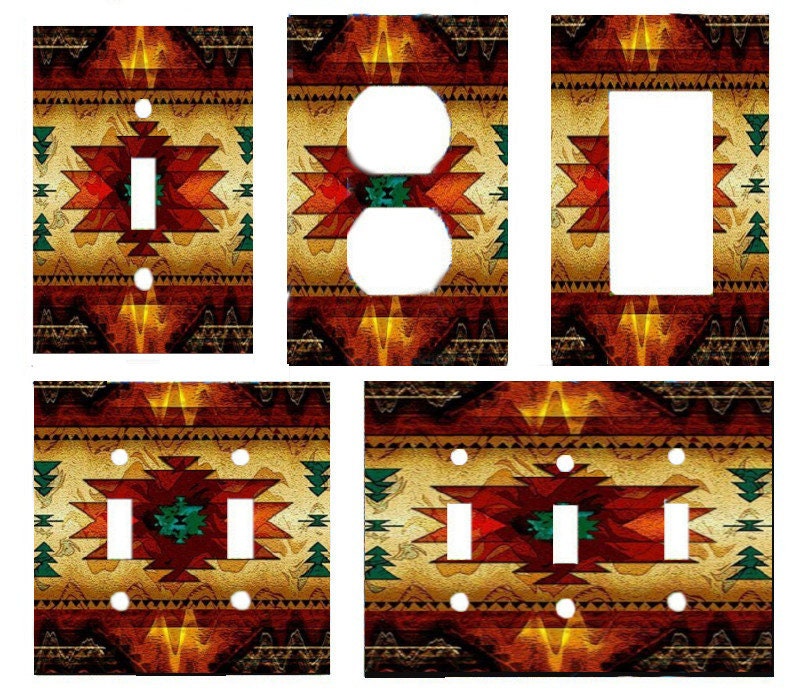 Southwestern Design Switch Plate, Outlet Cover, Wall Plate, Desert Colors, Toggle, Outlet, Rocker SwitchPlate, Southwest Kitchen Wall Decor