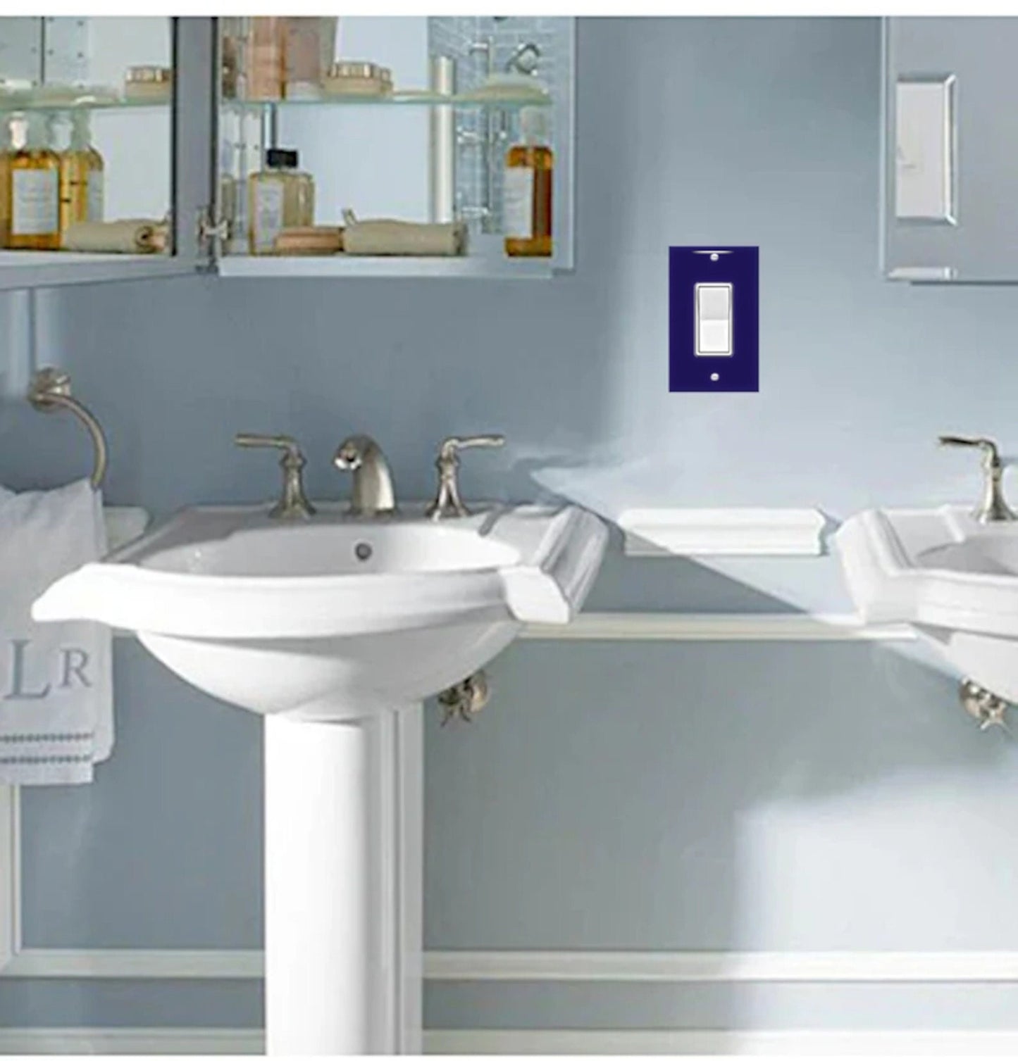 Nautical Navy Blue Light Switch Covers | Hand-Decorated Beach Decor Switchplates & Outlet Covers | Personalized Nautical Home Decor Gift