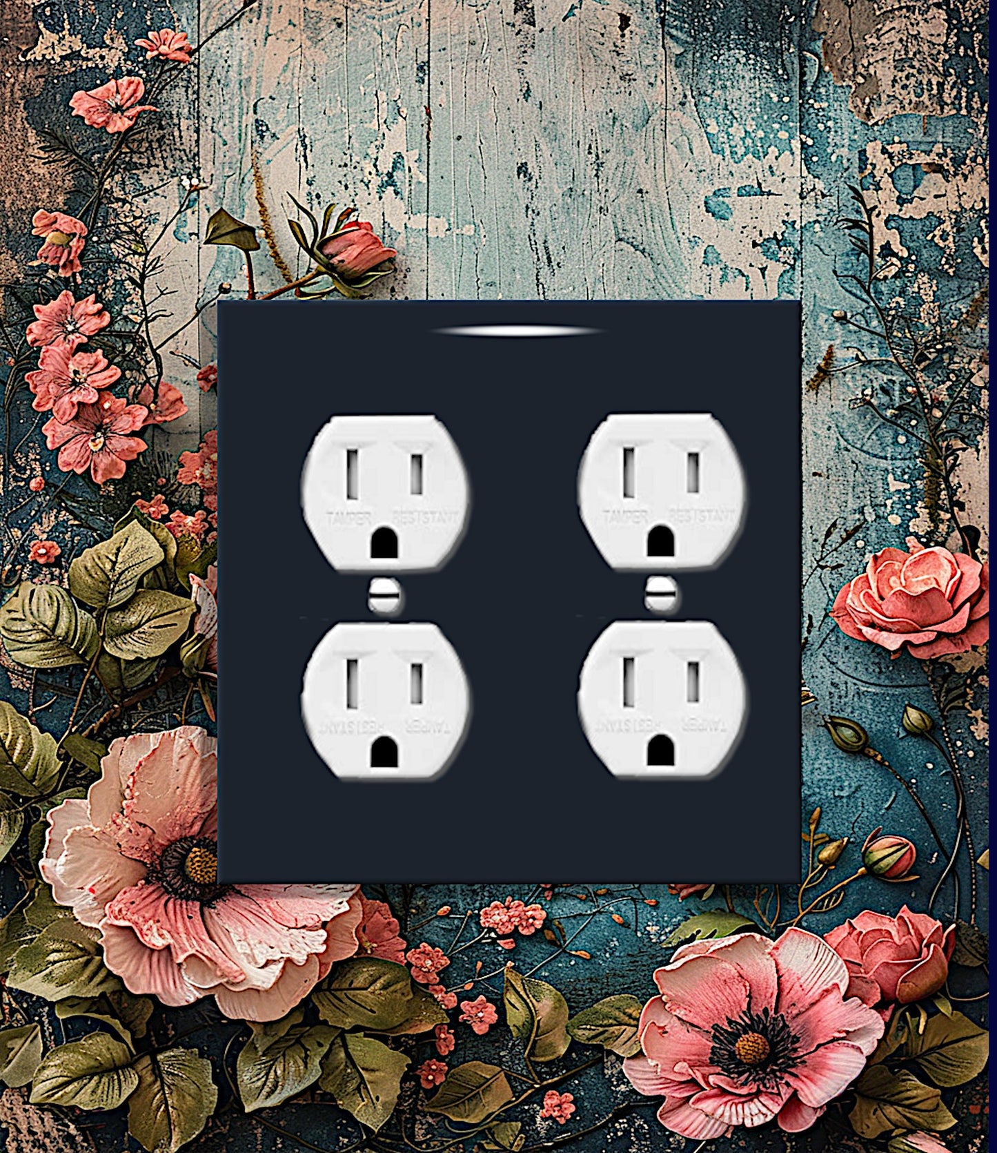 Nautical Navy Blue Light Switch Covers | Hand-Decorated Beach Decor Switchplates & Outlet Covers | Personalized Nautical Home Decor Gift