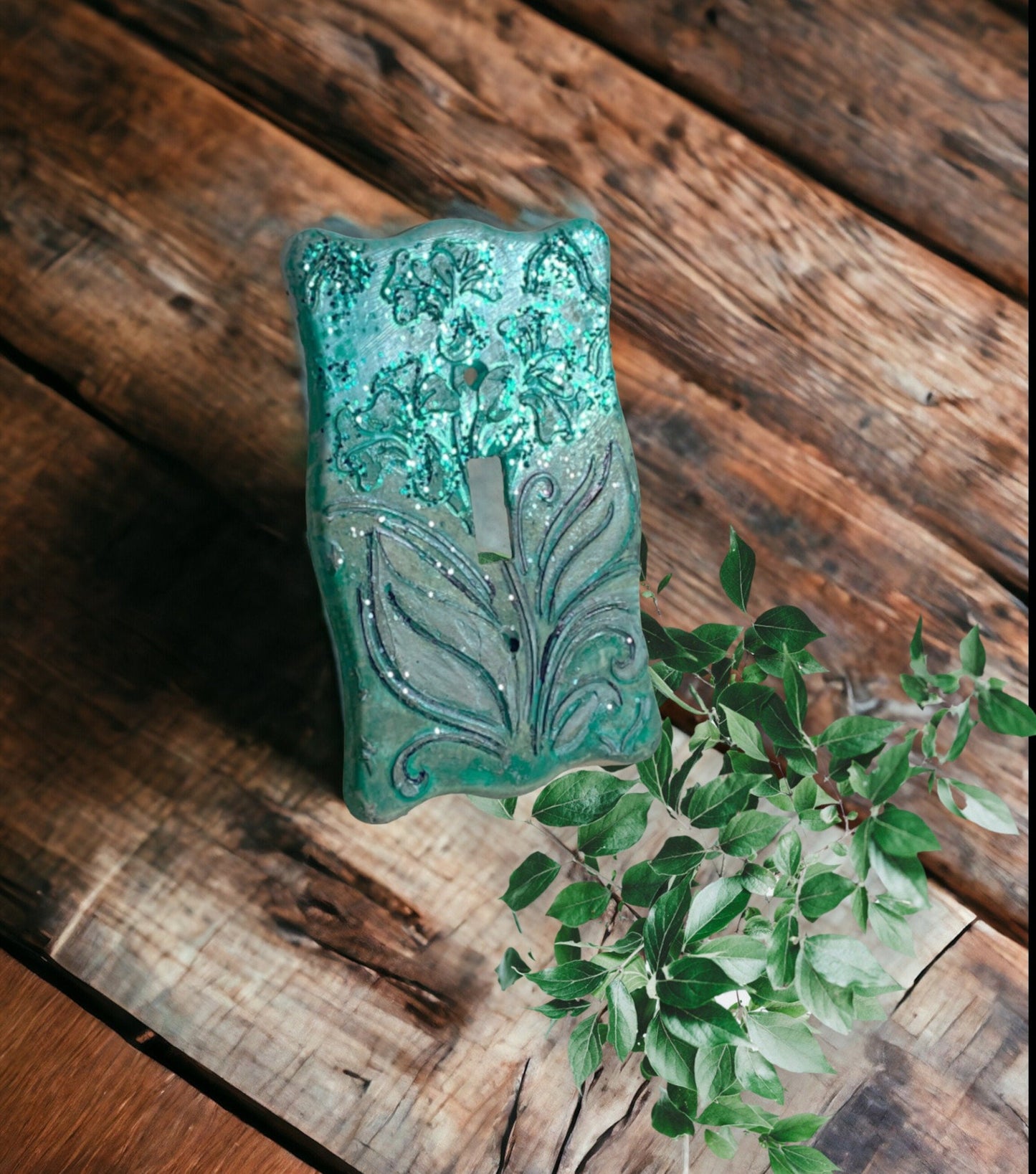 Turquoise Light Switch Cover: Artisan Crafted, Ultra-Feminine Décor for Mom, Wife, Sister, Grandmother - Outlet Cover, Switch Plate