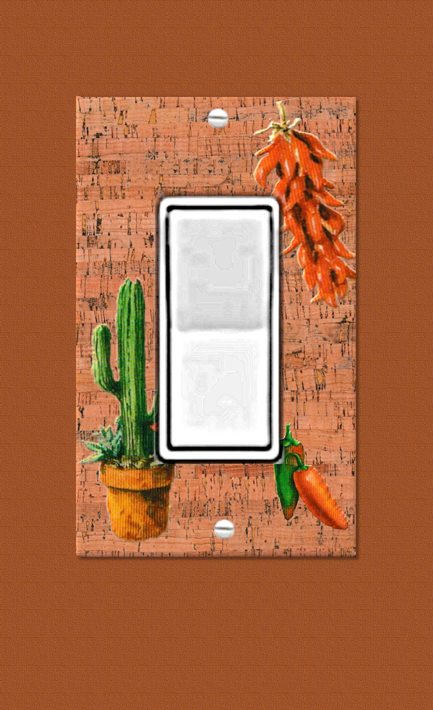 Southwest Wall Decor Switchplate Cover, Wall Plate Outlet Cover, Southwestern Desert Cactus, Wall Decor Electrical Switch Plate Reduced Shpg