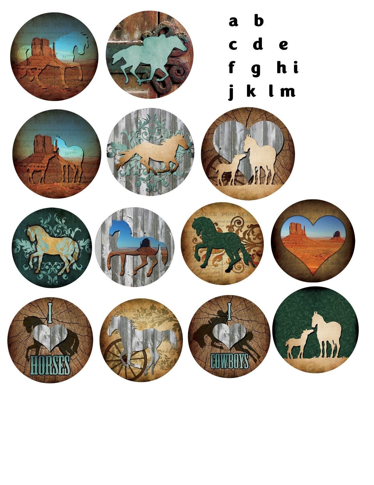 Farmhouse Charm 'I Love Horses' Dresser Knobs | Perfect for Country Home Decor n Horse Lovers | Rodeo Cowgirl Cowboy Furniture & Drawer Knob