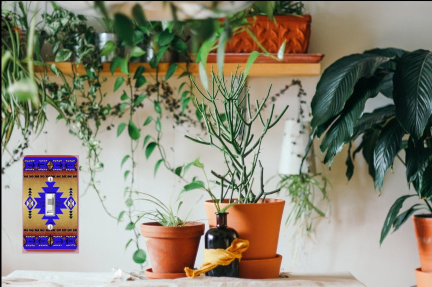 Southwestern Decor Switchplates | Cobalt Blue Pattern Outlet & Light Switch Covers | Southwest Kitchen Design | Country Kitchen Accents