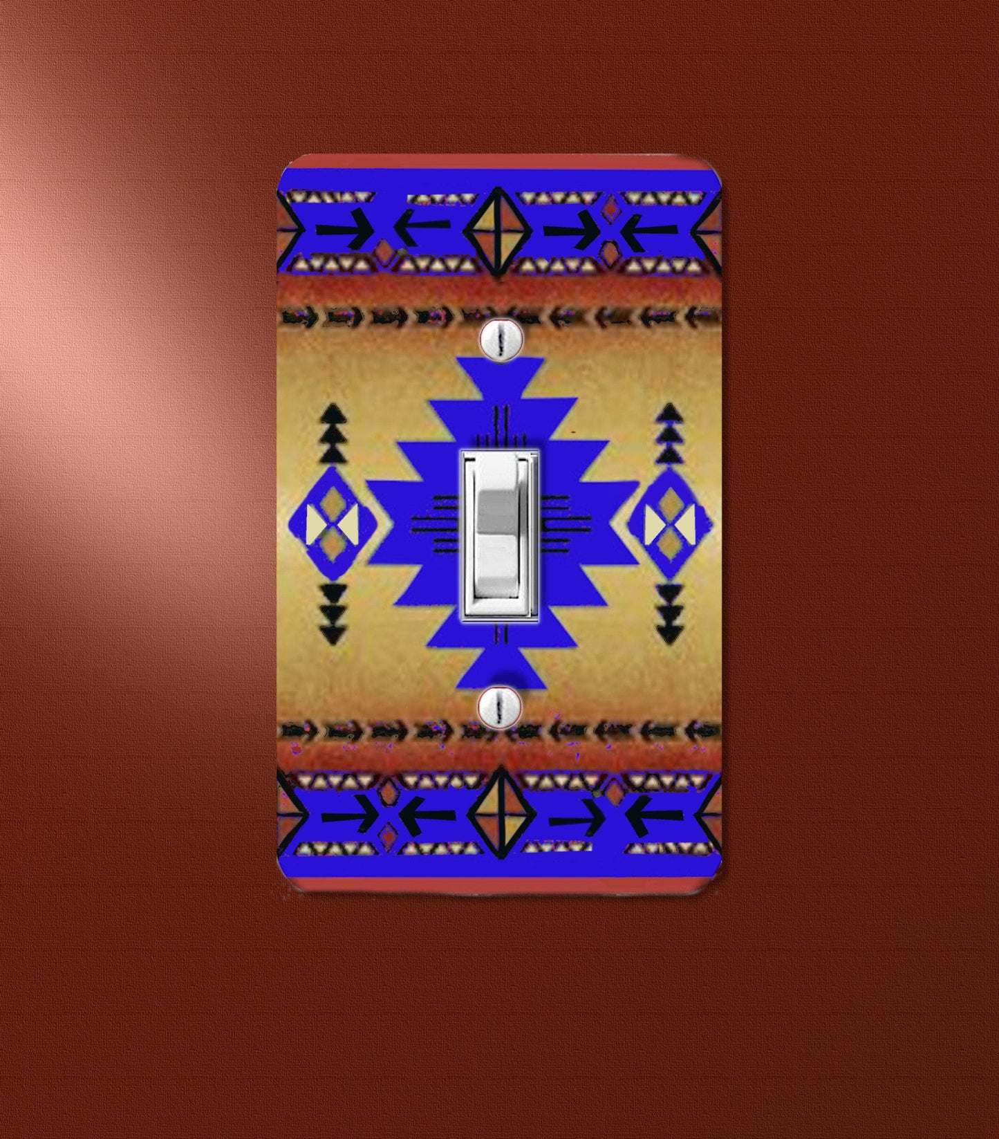 Southwestern Decor Switchplates | Cobalt Blue Pattern Outlet & Light Switch Covers | Southwest Kitchen Design | Country Kitchen Accents