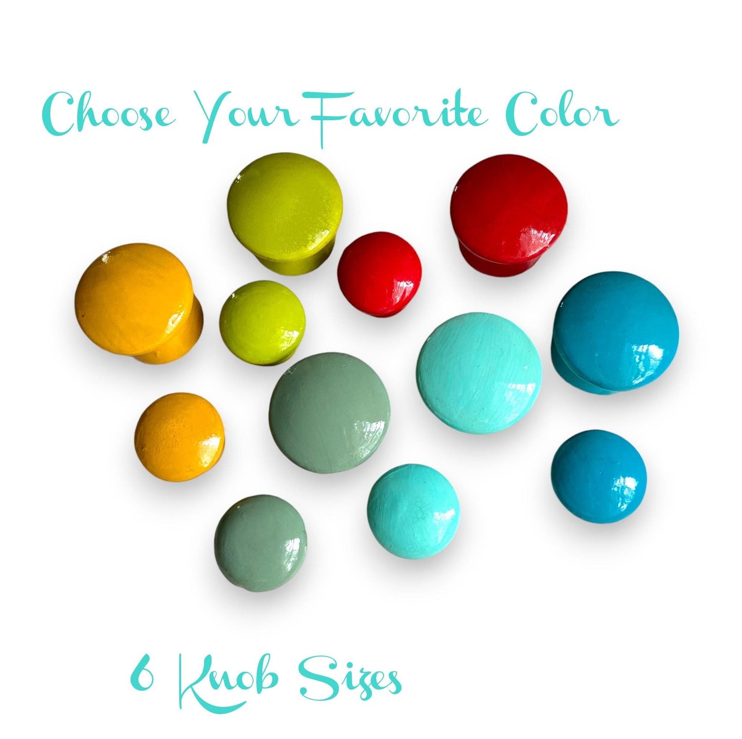 Customizable Colorful Wooden Knobs - Perfect for Drawers, Dressers & Furniture, Hand-Painted Wooden Knobs, Perfect for Any Furniture or Room