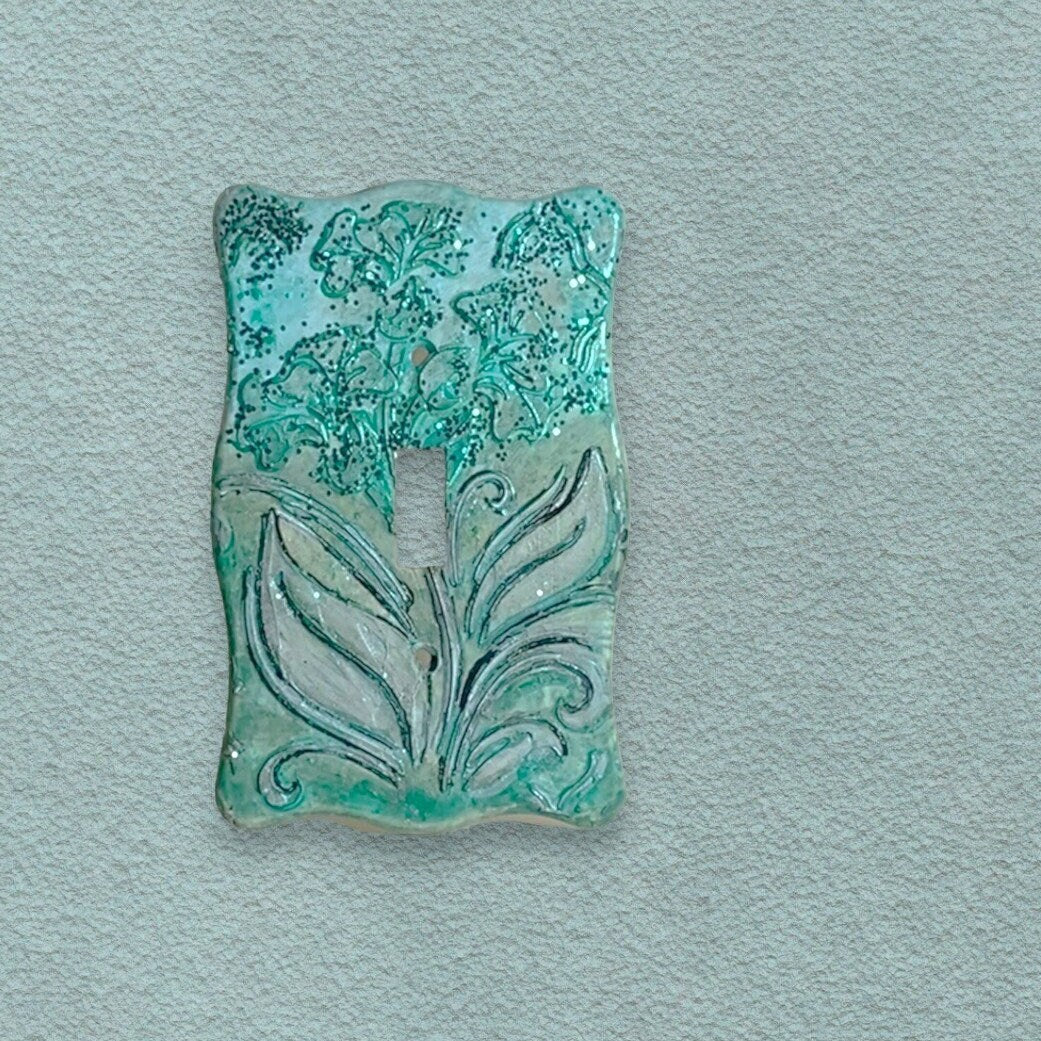 Turquoise Light Switch Cover: Artisan Crafted, Ultra-Feminine Décor for Mom, Wife, Sister, Grandmother - Outlet Cover, Switch Plate