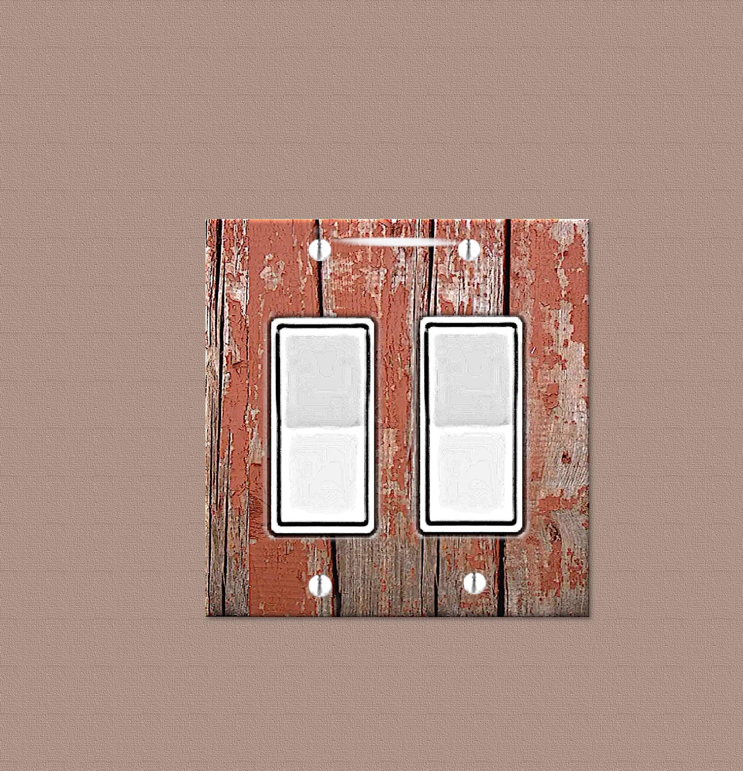 Light Switch Plate Red Weathered Barn Wood Art, Rustic Farmhouse Outlet Cover, Switchplate Cover, Outlet Wall Plate, Natural Rustic Decor