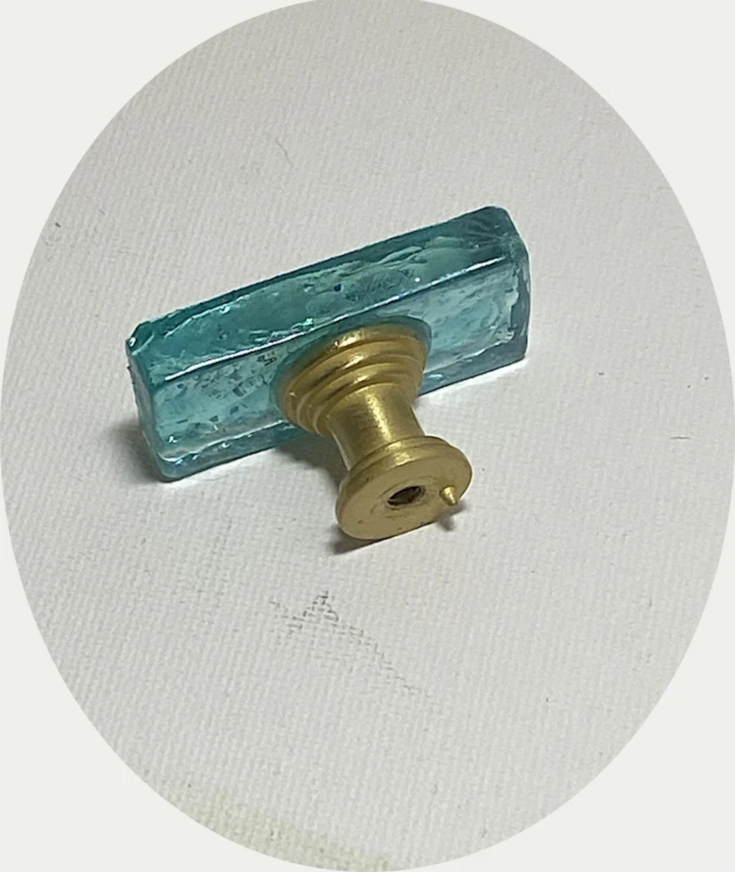 Oceanic Opulence: Sea Blue Glass Knobs with Metal Stems - Sparkling Drawer, Bathroom Cabinet & Dresser Accents, Choose From 5 Stem Colors