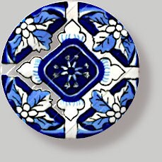 Talavera Blue Collection Dresser Knobs - Mexican Tile Inspired Decorative Cabinet Hardware for Kitchen and Bath - Cute Unique Handmade