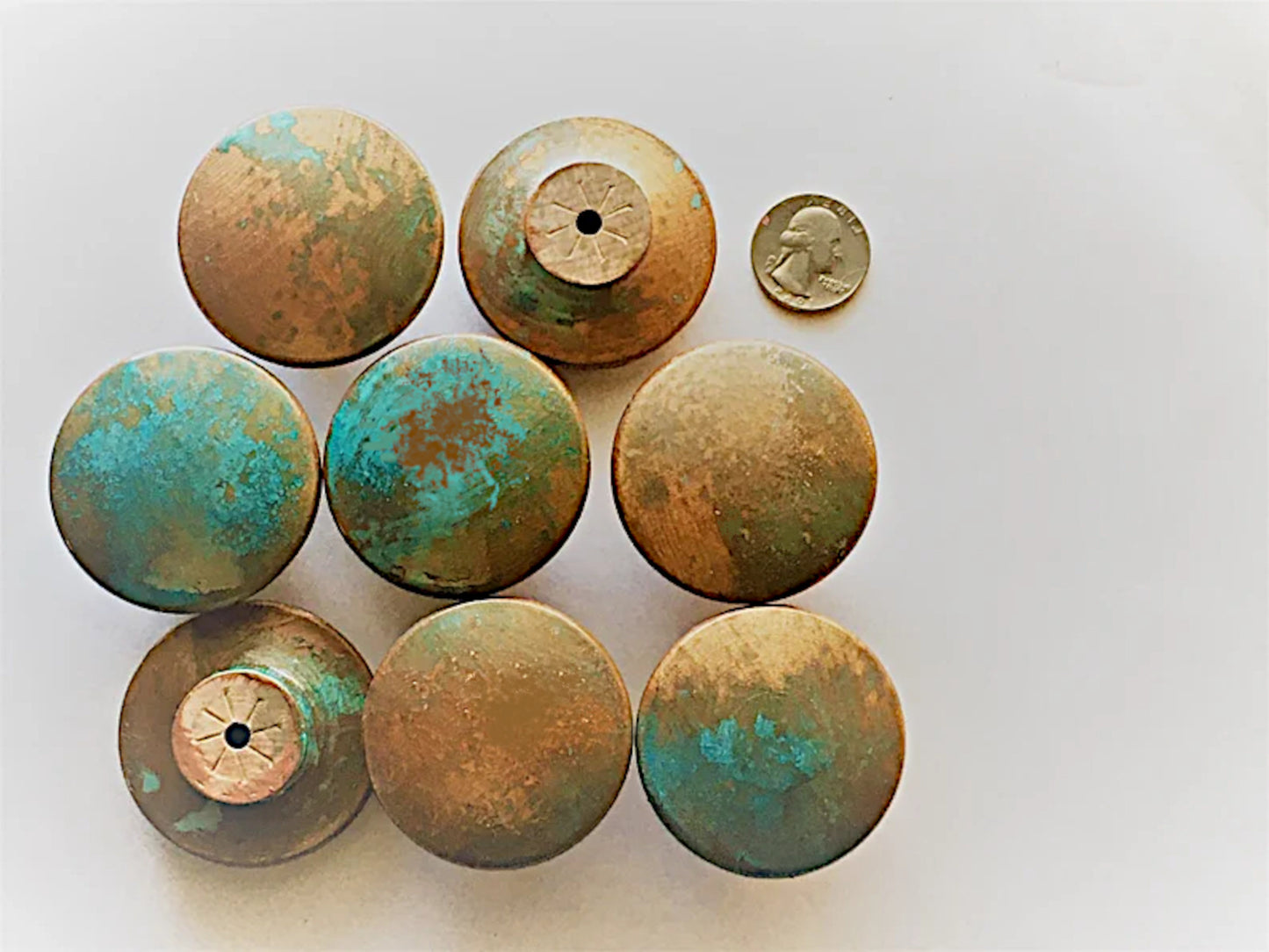 Faux Copper Patina Knobs-Handcrafted Turquoise Hardware for Cabinets & Dressers
